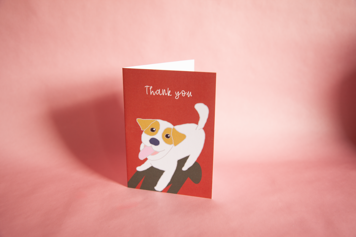 Thank you with a cute dog Greeting Card